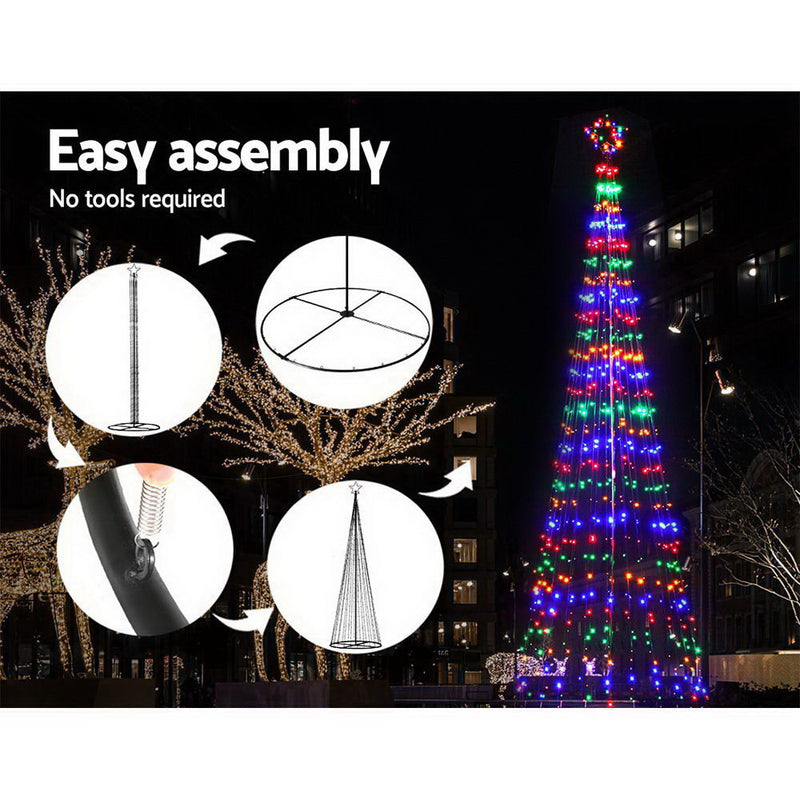 5M LED Christmas Tree Optic Fiber Lights 750pc LED Multi Colour