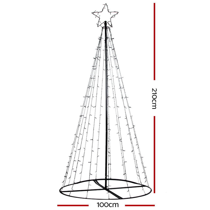 2.1M LED Christmas Tree Lights Solar Xmas Multi Colour Optic Fiber