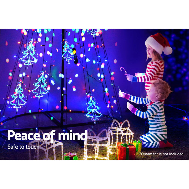 2.1M LED Christmas Tree Lights Solar Xmas Multi Colour Optic Fiber