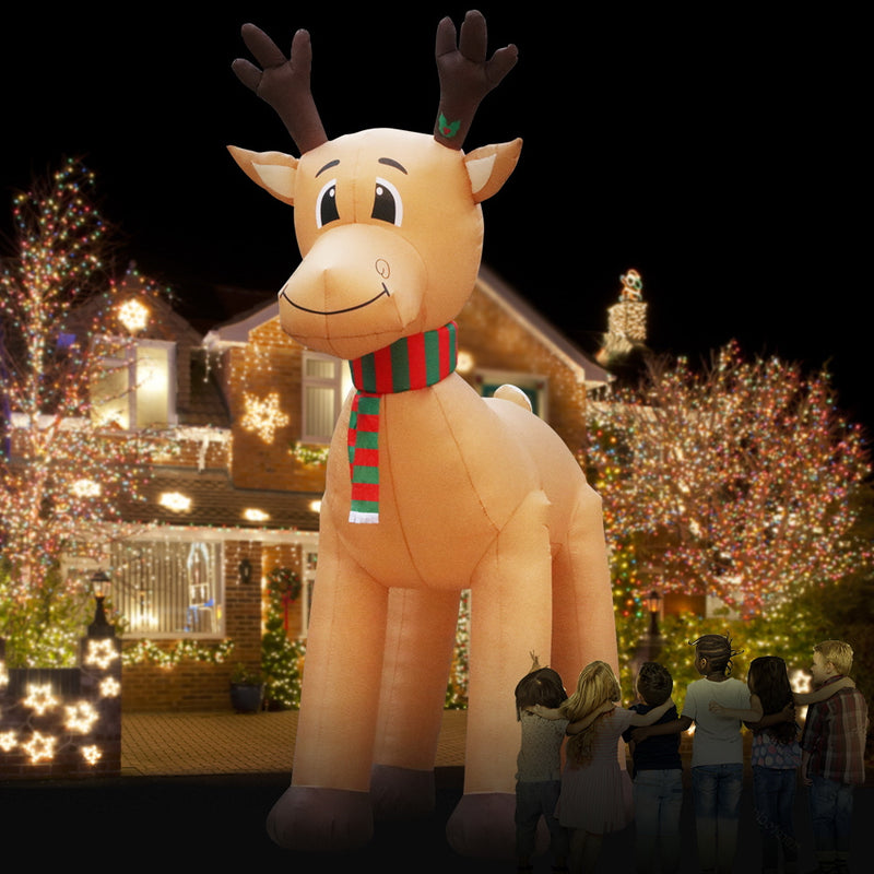 5M Christmas Inflatable Reindeer Giant Deer Air-Power Light Inside