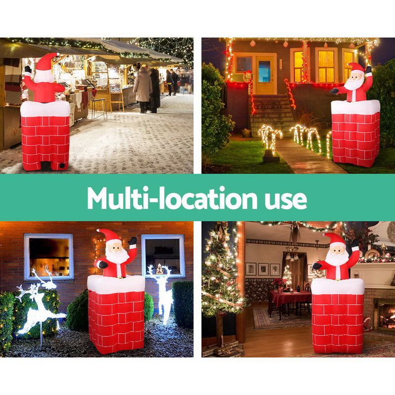 1.8M Christmas Inflatable Archway with Santa Xmas Decor LED