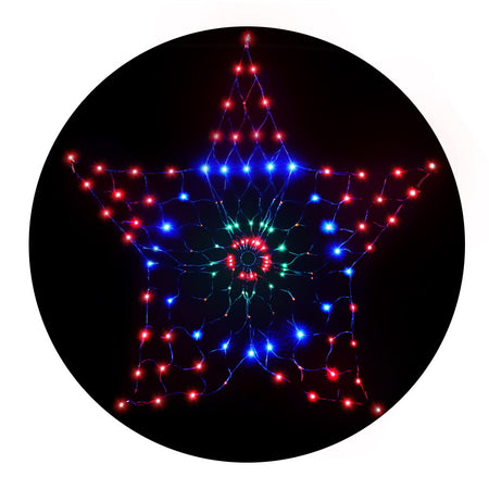 Christmas Lights Motif LED Star Net Waterproof Outdoor Colourful