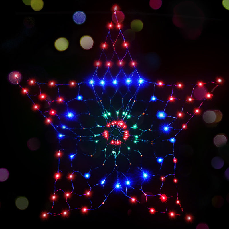 Christmas Lights Motif LED Star Net Waterproof Outdoor Colourful