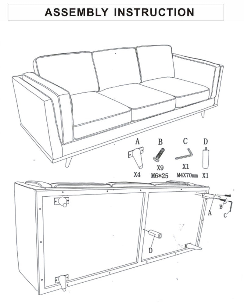 York Sofa 3 Seater Beige