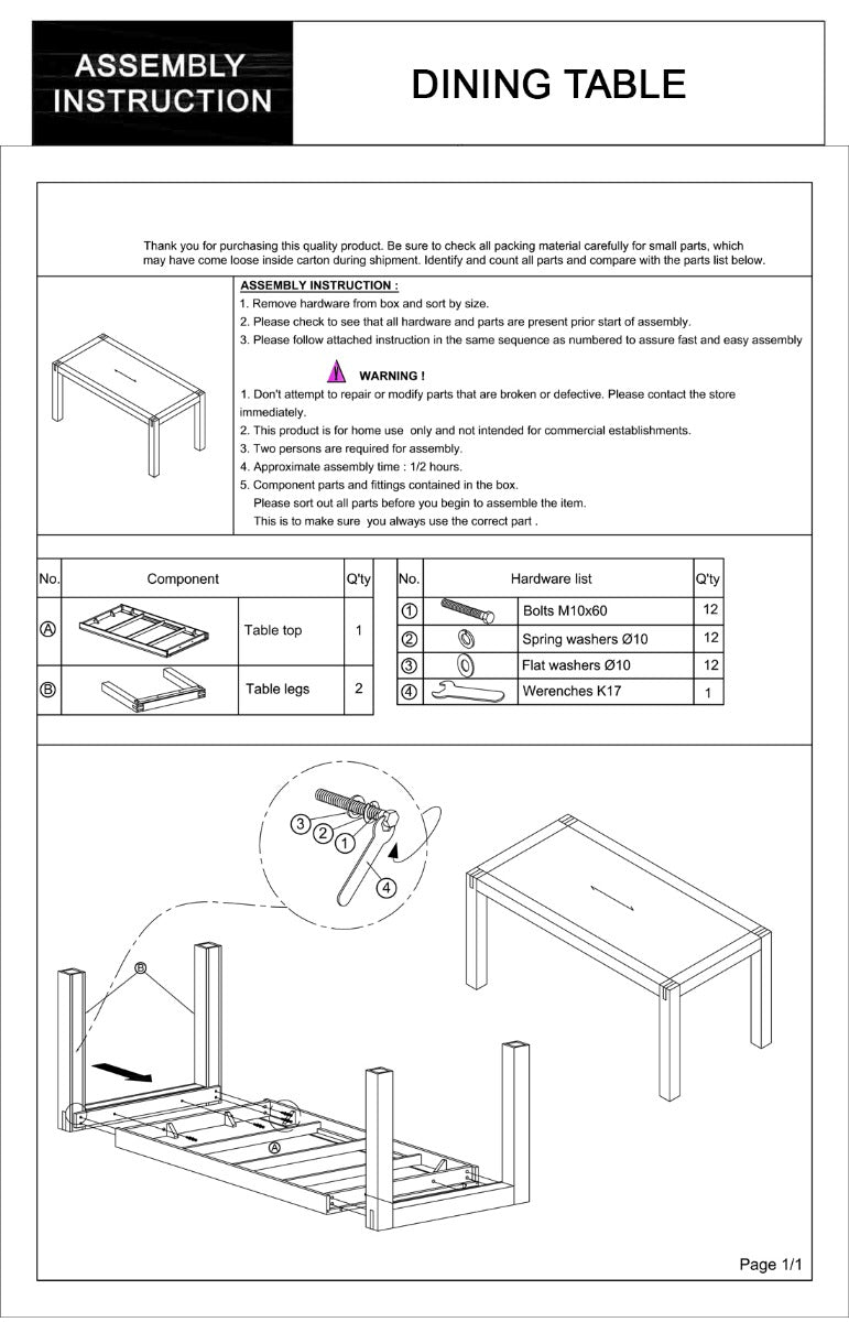 Java Dining Table Medium