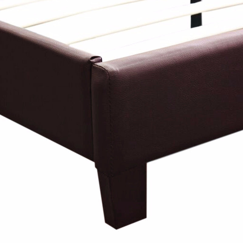 Mondeo PU Leather Queen Brown Bed