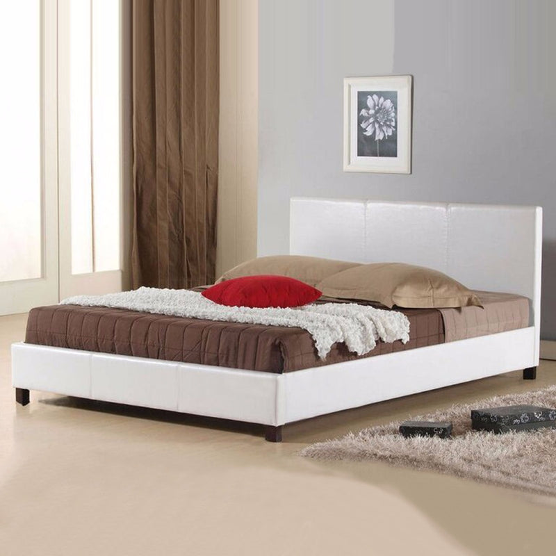 Mondeo PU Leather Queen White Bed