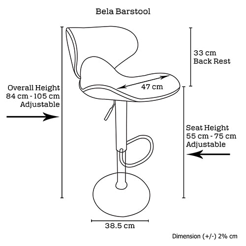 2 X Bela Bar Stool White