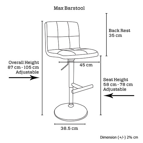 2 x Max Barstool Brown