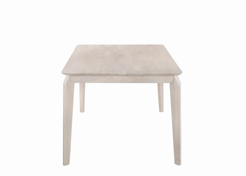 Dining Table 6 Seater Solid Rubberwood in White Washed