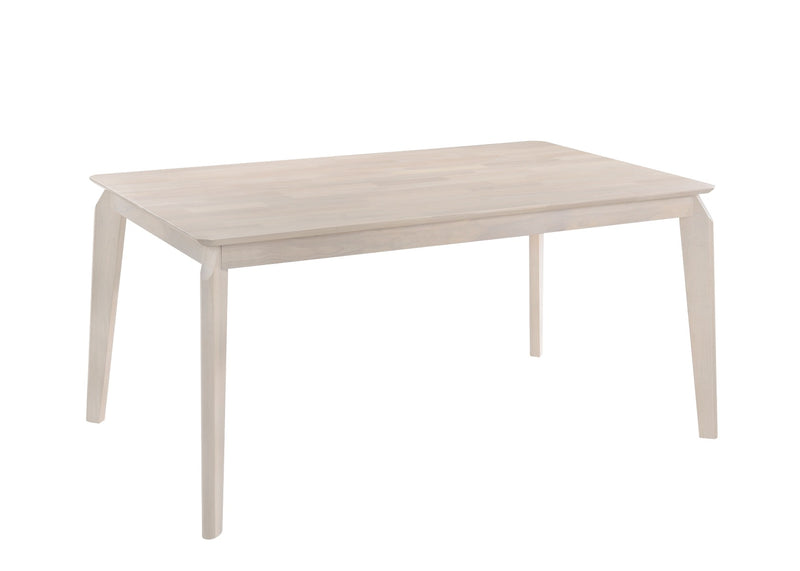 Dining Table 6 Seater Solid Rubberwood in White Washed