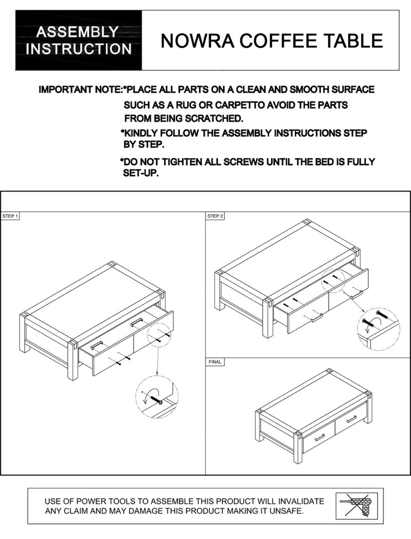 NOWRA 2 Drawer Coffee Table