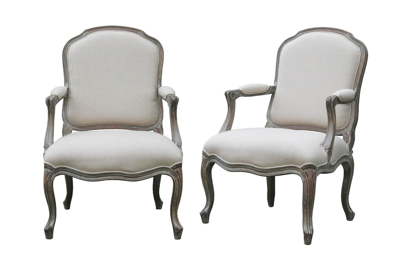 Wash White Louis XV Chair