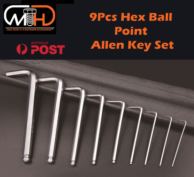 9pcs LONG Arm Allen Keys Set Metric Ball End Driver Hex Allan Allen Kit