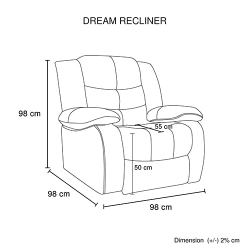 Dream Recliner Bonded Leather -1R -BLACK