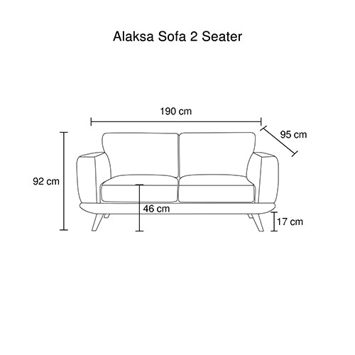 Modern Stylish Brown Alaska Sofa 2 Seater