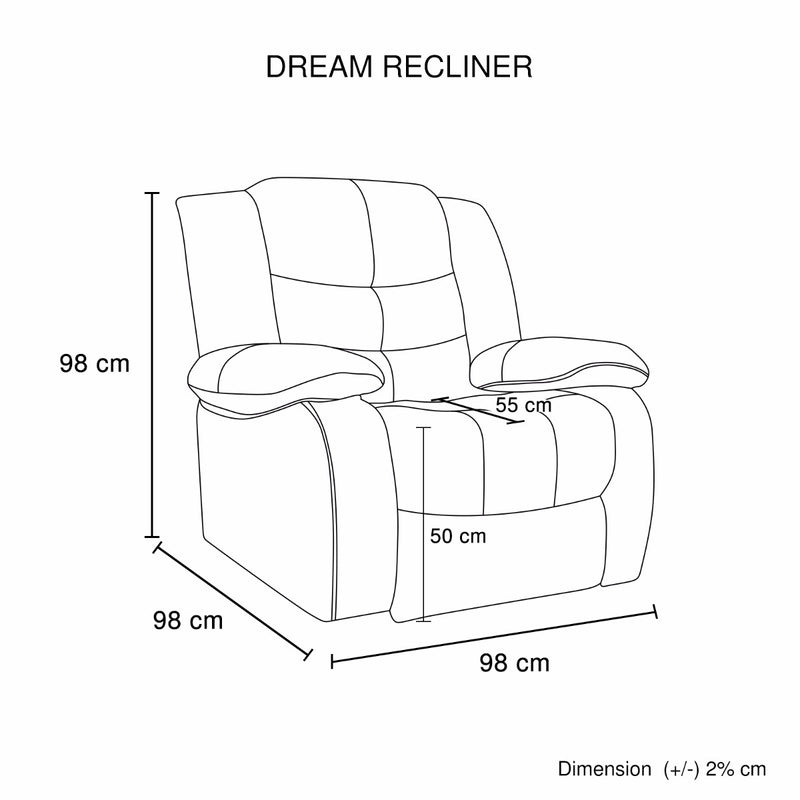 Dream Recliner Bonded Leather -1R -BROWN