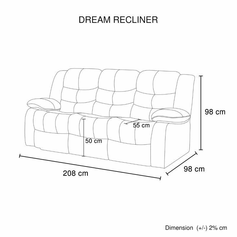 Dream Recliner Bonded Leather -3R -BROWN