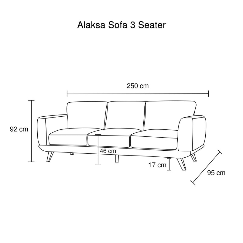 Modern Stylish Brown Alaska Sofa 3 Seater