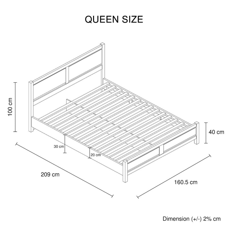 Alice Bed Queen Oak Colour