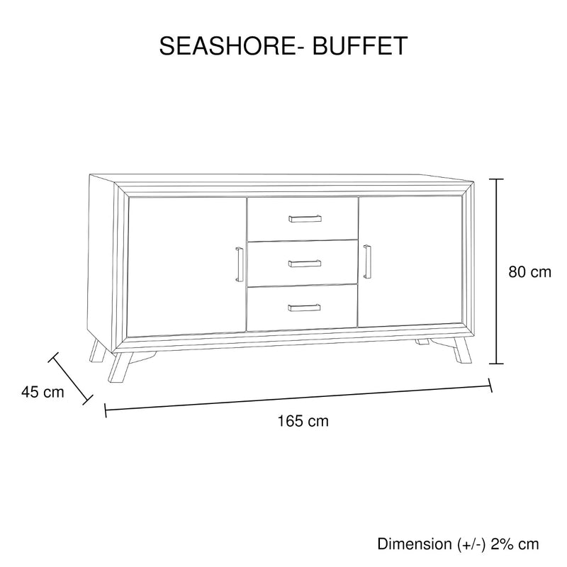 Seashore Sideboard 2 Doors - 3 Drawers