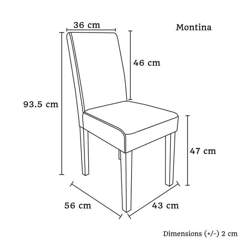 Montina Wooden Dining Chairs Brown 2x