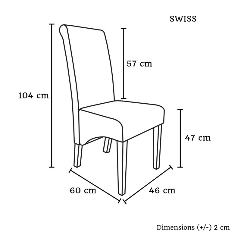 Swiss Wooden Dining Chairs Brown 2x