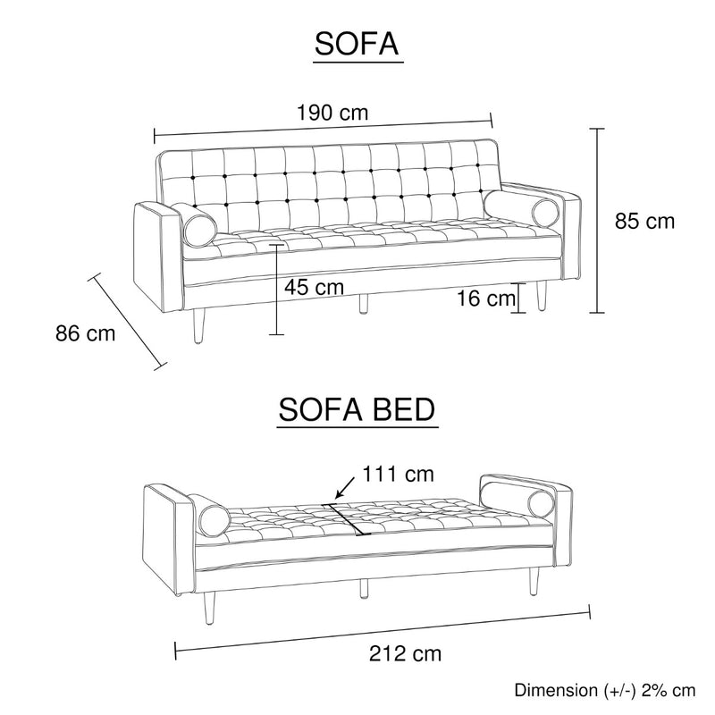 Sofa Marcella Green Velvet Fabric