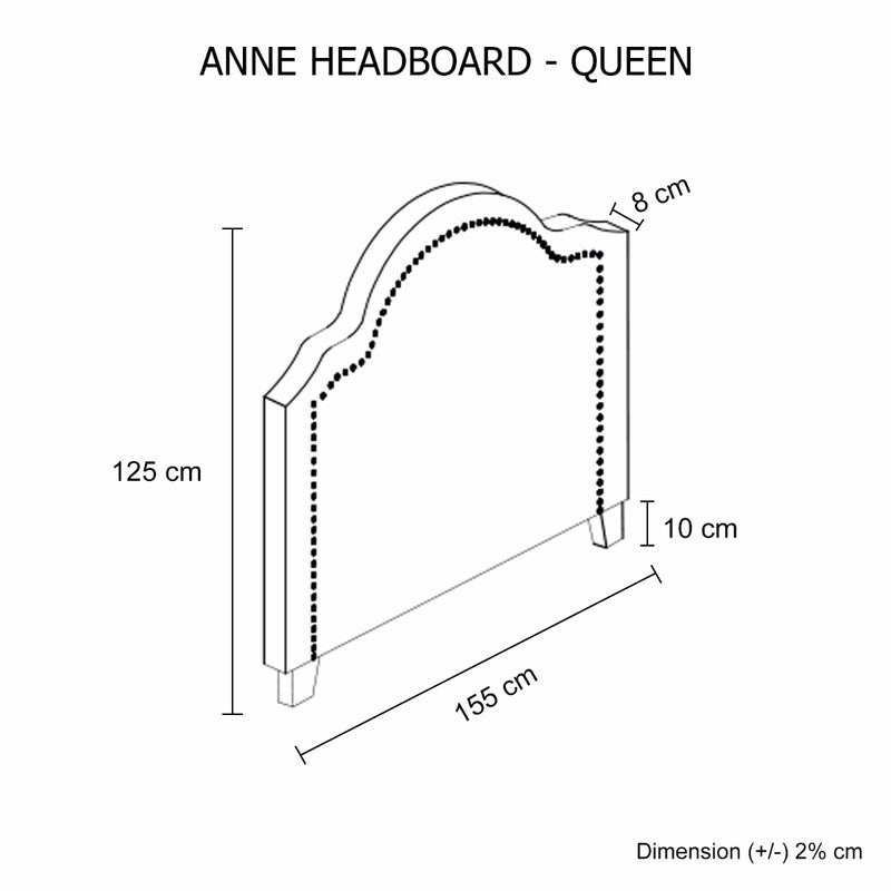 Anne Queen White Headboard