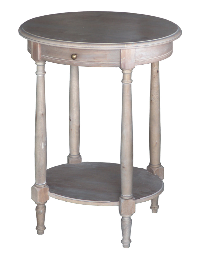 Wash White Louis XVI Oval Lamp Table