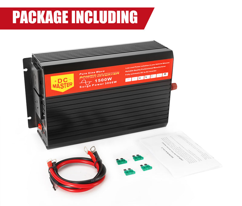 Pure Sine Wave 1500W Max 3000W 12V-230V Power Inverter Car Caravan Camping Boat