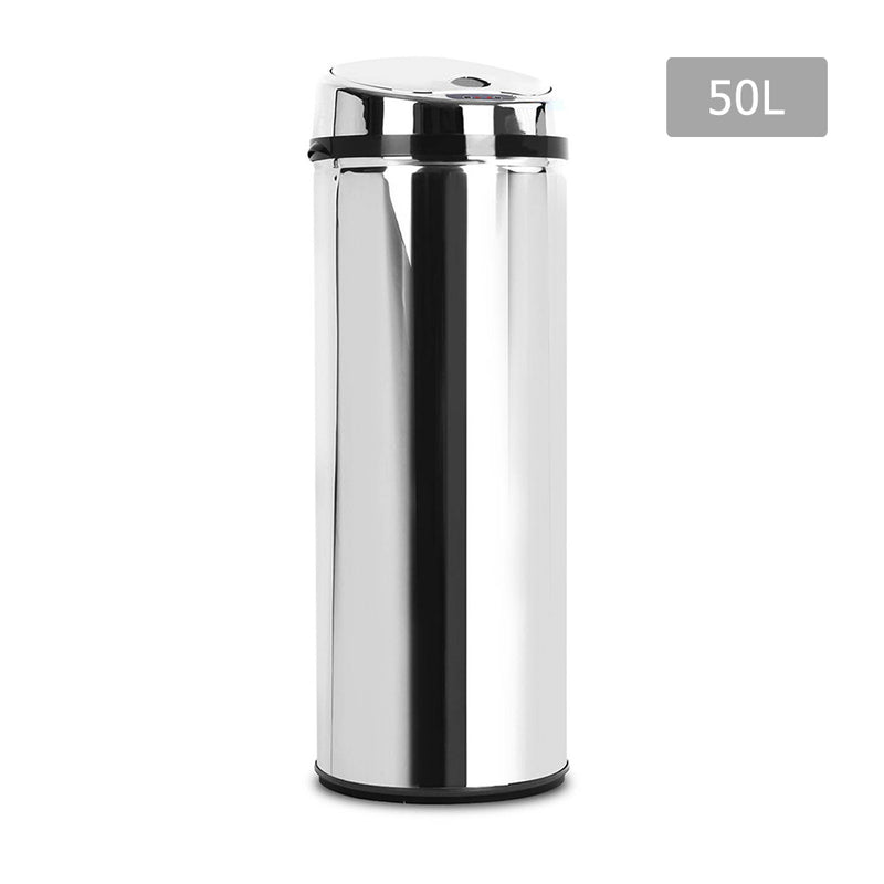 50L Stainless Steel Motion Sensor Rubbish Bin