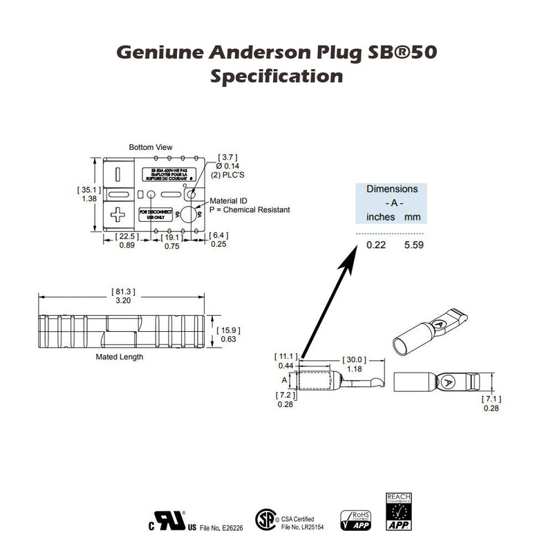 10 x Genuine Anderson Plug connector 50AMP Caravan Trailer Solar 6AWG SB50