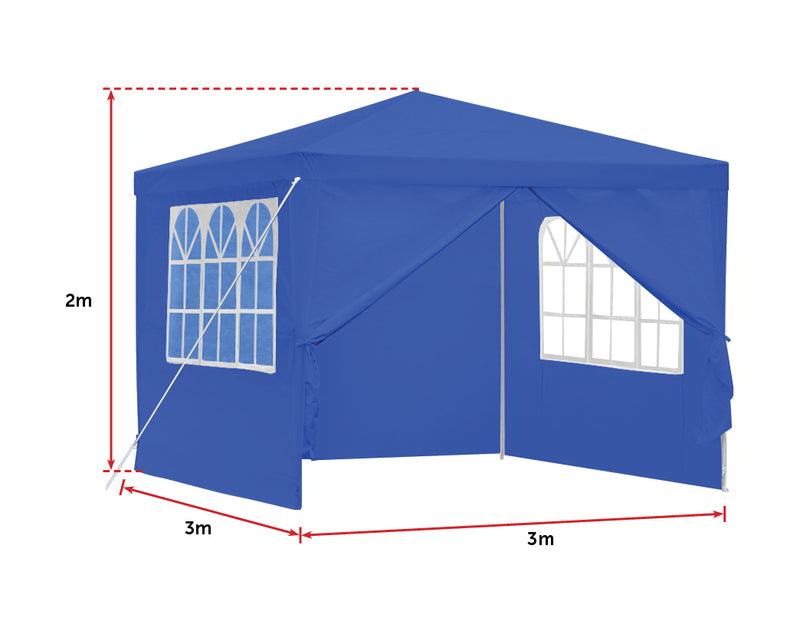 3x3m Gazebo Outdoor Marquee Tent Canopy Blue