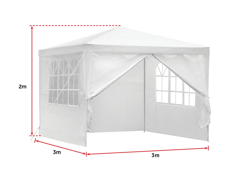 3x3m Gazebo Outdoor Marquee Tent Canopy White