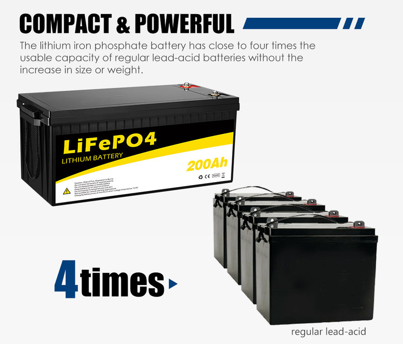 12V 200Ah Lithium Battery LiFePO4 Phosphate Deep Cycle AGM Rechargeable Replace