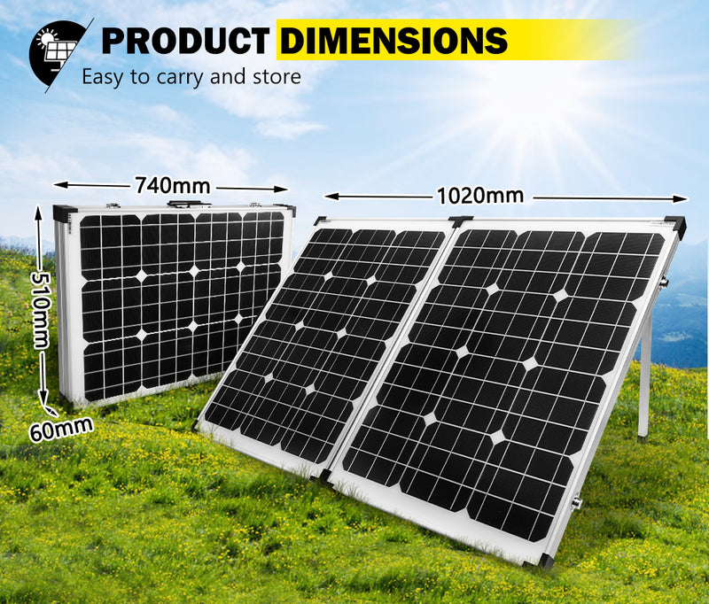 12V 160W Folding Solar Panel Kit Caravan Boat Camping Power Mono Charging Home