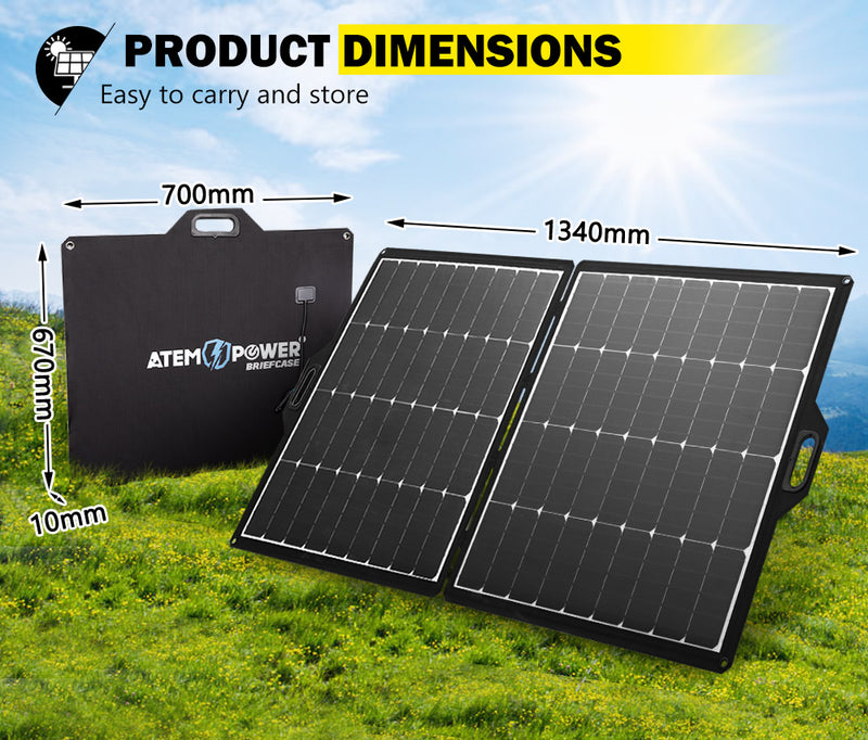 ATEM POWER 200W 12V Portable Folding Solar Panel Blanket Kit Mono Camping