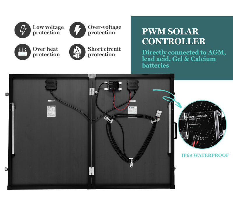 Folding Solar Panel Kit 18V 300W Mono Caravan Boat Camping charging ATEM POWER