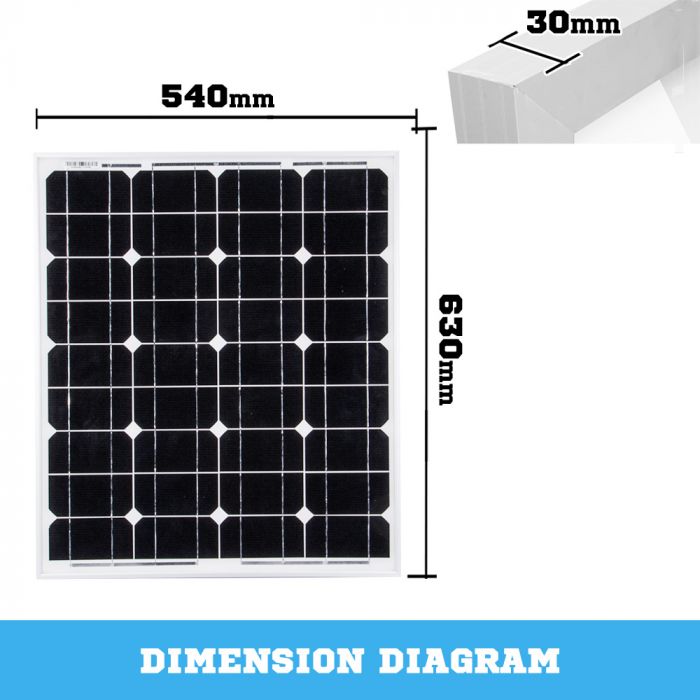 12V 60W Solar Panel Kit Home Generator Caravan Camping Power Mono Charging